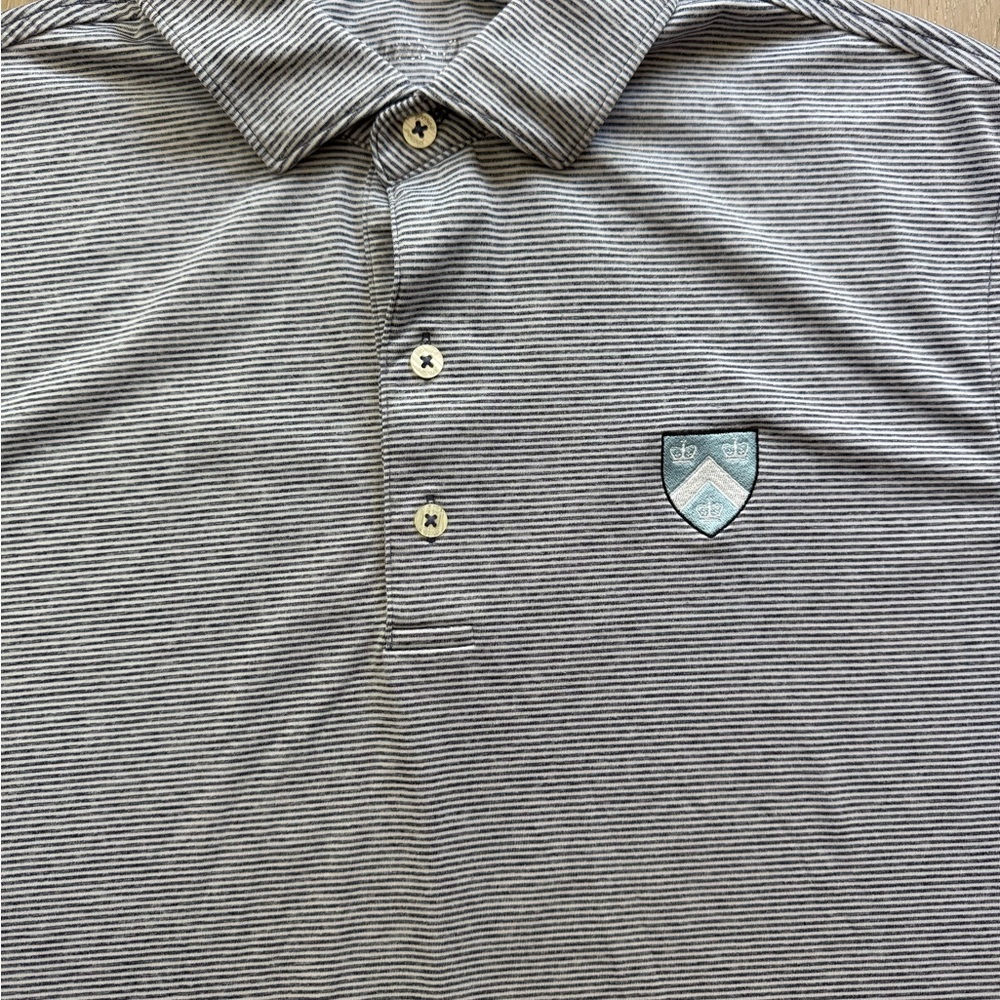 Columbia University Jubilee Charcoal Stripe Stretch Jersey Polo - Picture 3 of 9